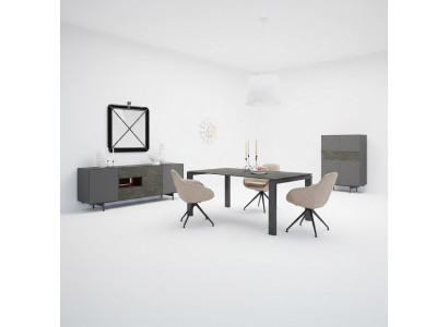Designer Iesszëmmer Iessdësch Set Still Metall Textil Iessgrupp Schaf