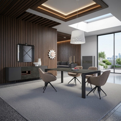 Iessgrupp Iesszëmmer Set 8 Deeler Iessdësch 4x Still Luxus Schaf Design Interieur