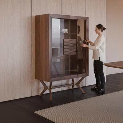 Modern Miwwel Iesszëmmer Vitrin Luxus Design Schief Nei Ariichtung