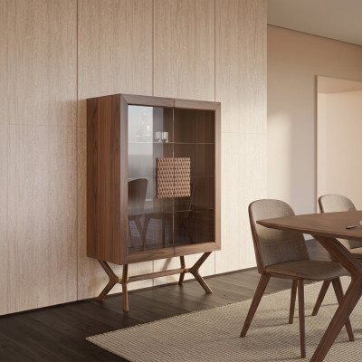 Modern Miwwel Iesszëmmer Vitrin Luxus Design Schief Nei Ariichtung