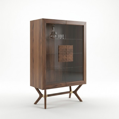 Modern Miwwel Iesszëmmer Vitrin Luxus Design Schief Nei Ariichtung