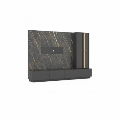 Designer Wunnwand, 6-Deeler, Luxus Holzmiwwelen, Wunnzëmmertmiwwelen, Gro, Modern.