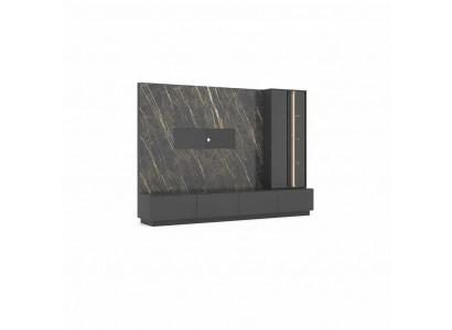 Designer Wunnwand, 6-Deeler, Luxus Holzmiwwelen, Wunnzëmmertmiwwelen, Gro, Modern.