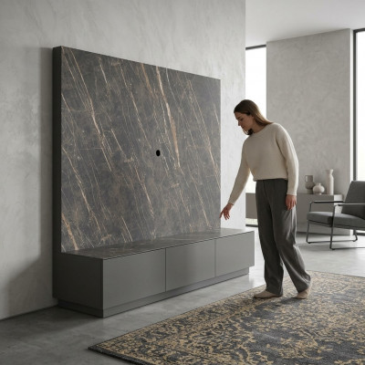 Modern Grouw Luxus Wunnwand Holzmöbel Designer Wunnzëmmermöbel Ariichtung