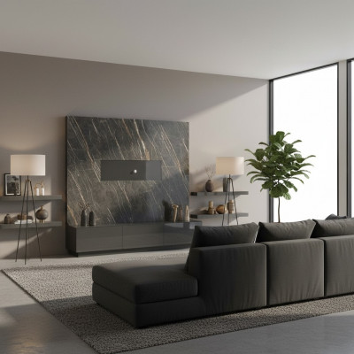 Modern Grouw Luxus Wunnwand Holzmöbel Designer Wunnzëmmermöbel Ariichtung