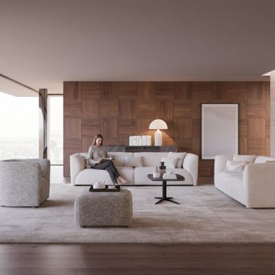 Polstermöbel Wunnzëmmer Véiersëtzer Sofa Canapé Dräisëtzer Ariichtung Fauteuil Nei