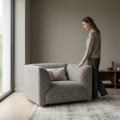 Wunnzëmmer Polstermiwwel Fauteuil Luxus Polstersëtz Modern Designer Ariichtung