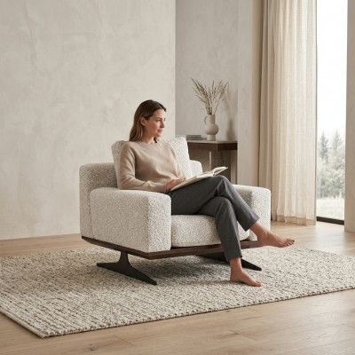 Wunnzëmmer Ariichtung Luxus Textil Fotell Polstermiwwelen Modern Designer Miwwelen