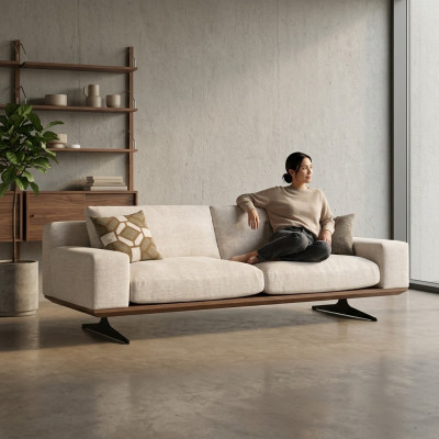 Luxus Polstermöbel Modern Dräisiichter Sofa Couch Wunnzëmmermöbel Polster Sofa