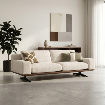 Luxus Polstermöbel Modern Dräisiichter Sofa Couch Wunnzëmmermöbel Polster Sofa