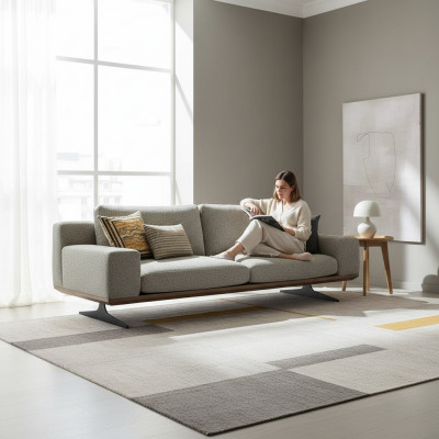 Wunnzëmmer Sofa Dräisëtzer Modern Couch Polstersofa Luxus Polstermébel