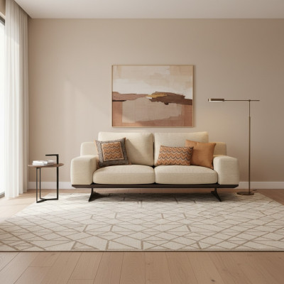 Modern Polstersofa Wunnzëmmer Zweisitzer Sofa Couch Textil Designer Ariichtung
