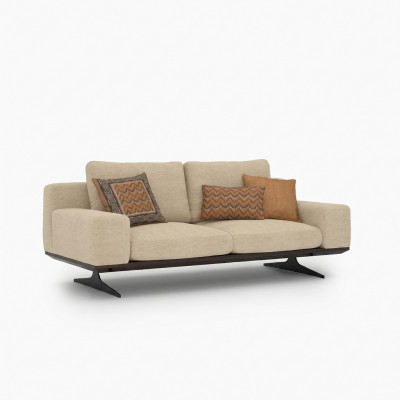 Modern Polstersofa Wunnzëmmer Zweisitzer Sofa Couch Textil Designer Ariichtung