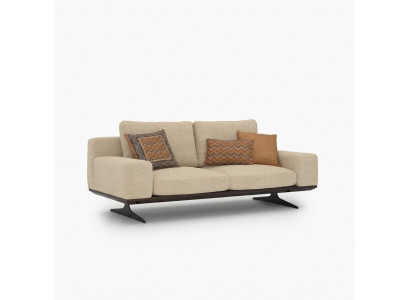 Modern Polstersofa Wunnzëmmer Zweisitzer Sofa Couch Textil Designer Ariichtung