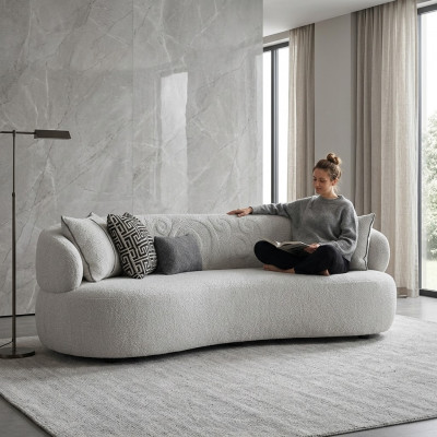 Living Room Wäiss Sofa Drësëtzeger Textil Polstermöbel Modern Designer Miwwelen