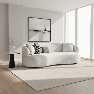 Living Room Wäiss Sofa Drësëtzeger Textil Polstermöbel Modern Designer Miwwelen