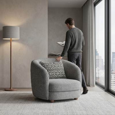 Modern Miwwelen Fotell Polstersëtz Designer Ariichtung Polstermiwwelen Textil Nei