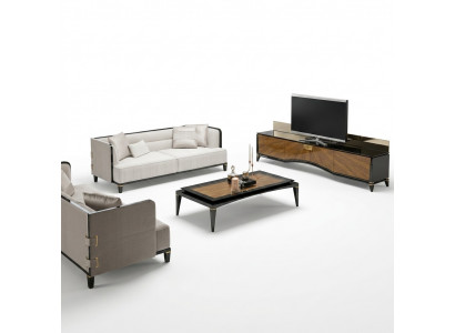 Polstermöbel Sofa Couch Designer 2x Dräisëtzer Sofas Modern Wäiss Ariichtung