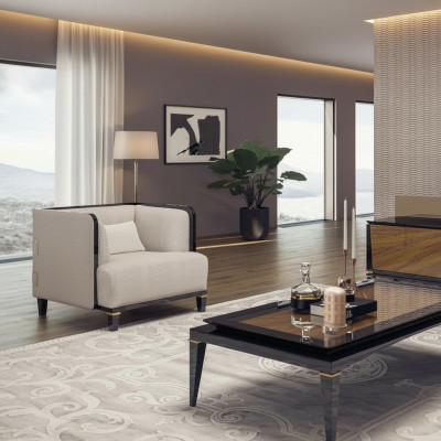 Nei Modern Miwwelen Wunnzëmmer Sëtzgefier Designer Ariichtung Wäiss Polstersëtz