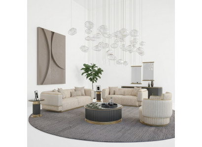 Canapé komplett 3 Deeler Wunnzëmmer Design Dräisëtzer Canapé-Suite Zweisëtzer Couch