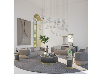 Sëtzgrupp 4-Deeler Polstersofa Wunnzëmmer Dräisëtzer Sofa Design Modern Fotell