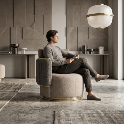 Wunnzëmmer Ariichtung Gro Sessel Polster Textil Modern Polstermöbel Nei