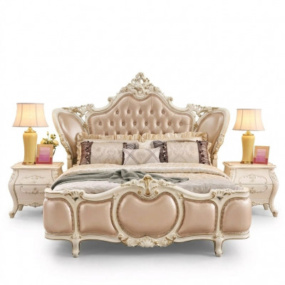 Schlofkummermiwwelen Bett 2x Nuetsdëscher Luxus-Set Nei klassesch Miwwelen 3 Stéck