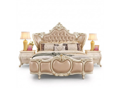 Schlofkummermiwwelen Bett 2x Nuetsdëscher Luxus-Set Nei klassesch Miwwelen 3 Stéck