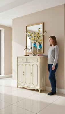 Säitendësch fir an de Wunnzëmmer Klassesch Miwwelen Luxusinterieur Nei