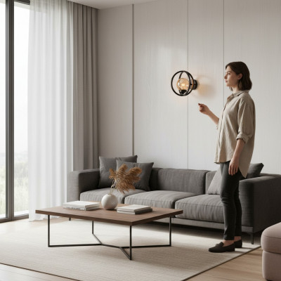 Wandleuchten Modern Black Wandlampe Wandleuchten fir de Korridor Gank Lampe