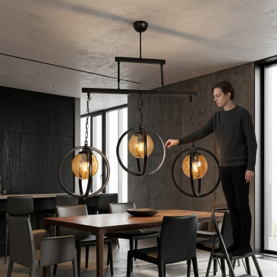 Plafongsmeeschter Luster Glas schéin an d'Haus fir de Wunnzëmmerstil