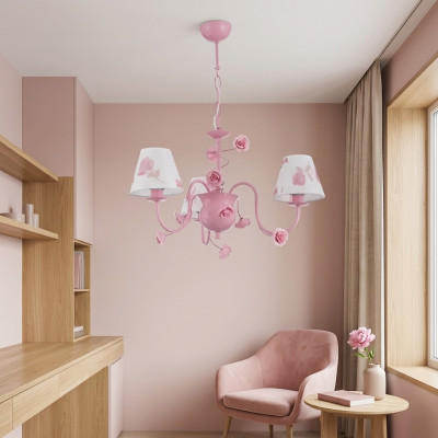 Plafongslampe rosa mat modernen Design am Wunnzëmmer Schlofzëmmer nei