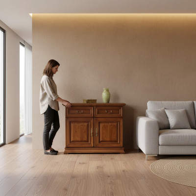 Kommode Schlofkummer Kommoden klassesche Stil Braun Schiefen Sideboard