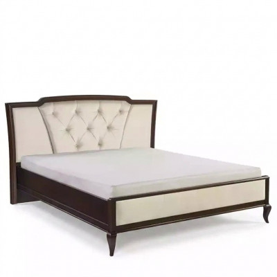 Bett aus Holz Chesterfield Better Duebelbett am Schlofzëmmer Samett Textil