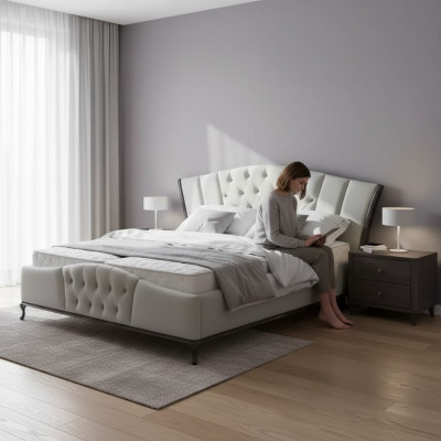 Bett Këssen Design Luxus Duebel Hotel Better Chesterfield Holzmiwwelen Nei