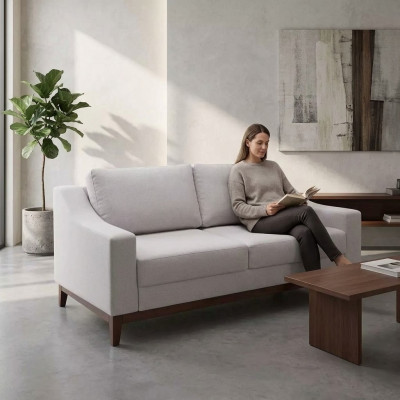 Modern Sofa 2-Sëtzer Modern Wunnzëmmer Zweisëtzer Miwwelen Polster Stoff Textil nei
