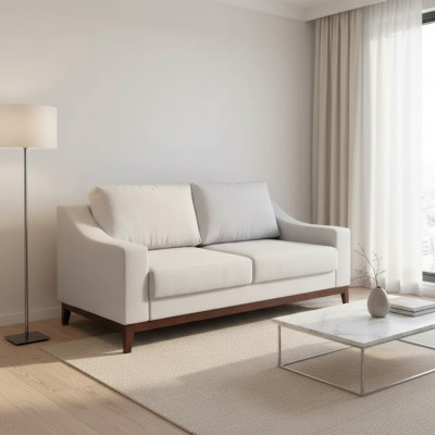 Modern Sofa 2-Sëtzer Modern Wunnzëmmer Zweisëtzer Miwwelen Polster Stoff Textil nei
