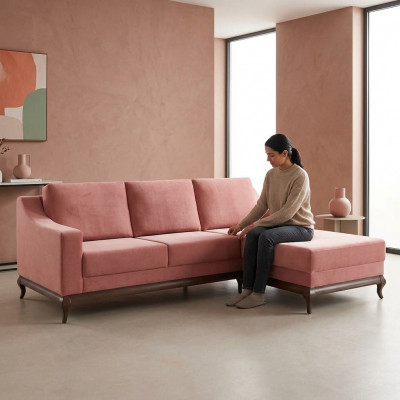 Sofaen L Form Sofa Polster Design Ecksofa Wunnlandschaft Textil Eckcanapé