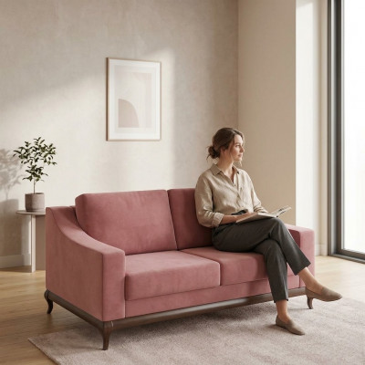 Modern Sofa 2 Sëtzer Wunnzëmmer Design Miwwel Stil Modern Nei rosa Luxus