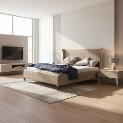 Bett Këssen Design Luxus Duebel Hotel Better Barock Holz Miwwelen