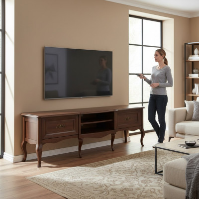 TV-Stänner Wunnzëmmer Luxus Lowboard RTV Fernseherstänner Kommode Säitendëscher