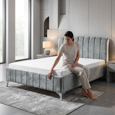 Luxuriéist Better Schlofzëmmer gro duebel Bett Holzbettgestell Bett