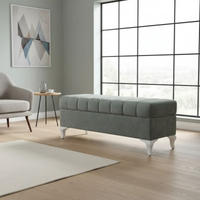 Klassesch Design-Bank Ottoman Sëtzocker Zweesëtzer Textil Foussocker