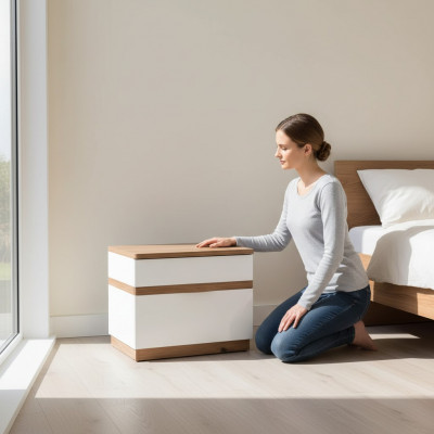 Nuetsdëscher Bäitelltëscht Nuechtkonsolen Holz Design Nuetsdësch