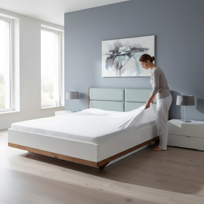 Bett Modern Stil Duebelbetter Luxus Design Schlofzëmmer Miwwelen Holzbett