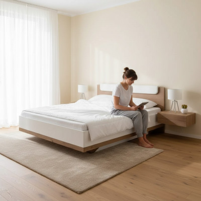 Bett Këssen Design Luxusmiwwelen Duebel Hotel Better wäiss Luxus