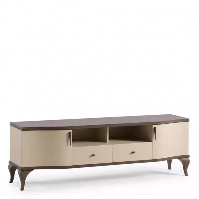 Wunnzëmmer Miwwelen Wunnwand Tv-Ständer Wandregal Holz beige Modern Sideboard