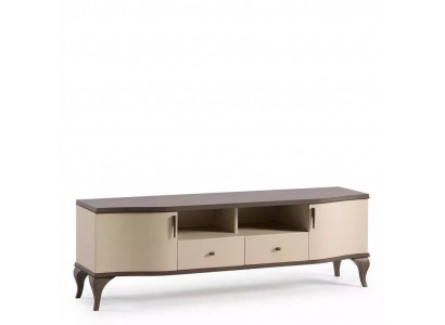 Wunnzëmmer Miwwelen Wunnwand Tv-Ständer Wandregal Holz beige Modern Sideboard