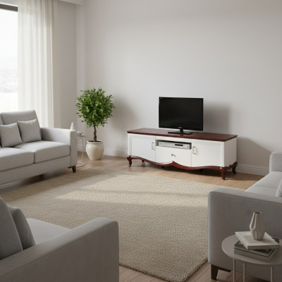 RTV Lowboard TV-Ständer Sideboard Holz Luxus wäiss Wunnzëmmer Schaf