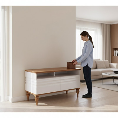 Wunnwand RTV-Sideboard TV-Ständer Lowboard Wunnwänn Holz Wäiss